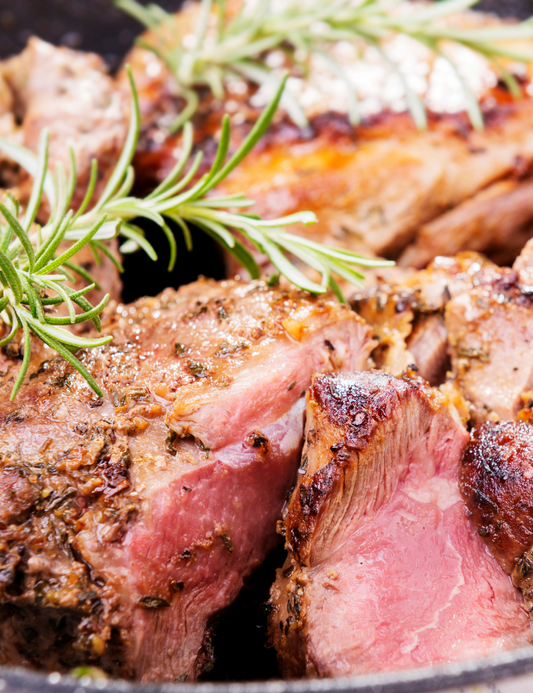 Holiday Roasted Beef Outside Skirt with Garlic Herb Pan Sauce