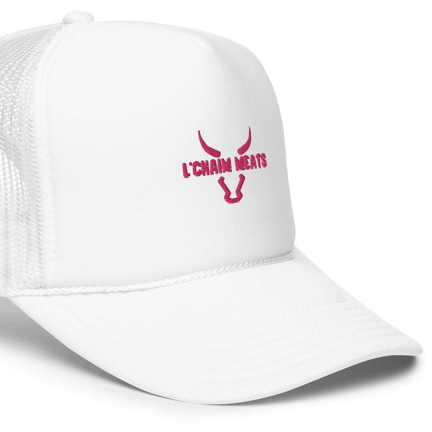 L'Chaim Meats Hat Pink Logo