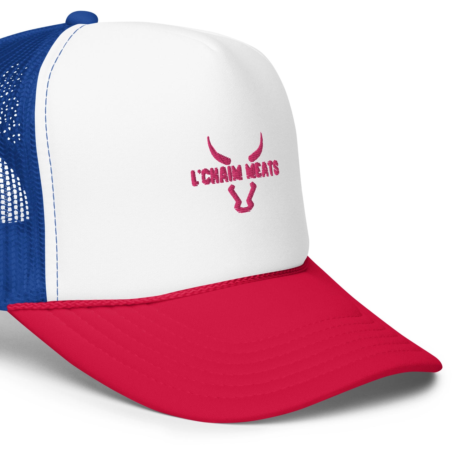 L'Chaim Meats Hat Pink Logo