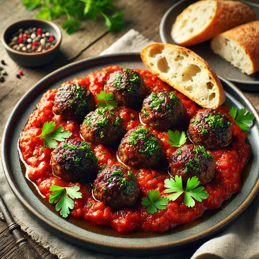 Create Gourmet Dishes at Home: Bison Meatballs with Herb-Infused Tomato Sauce