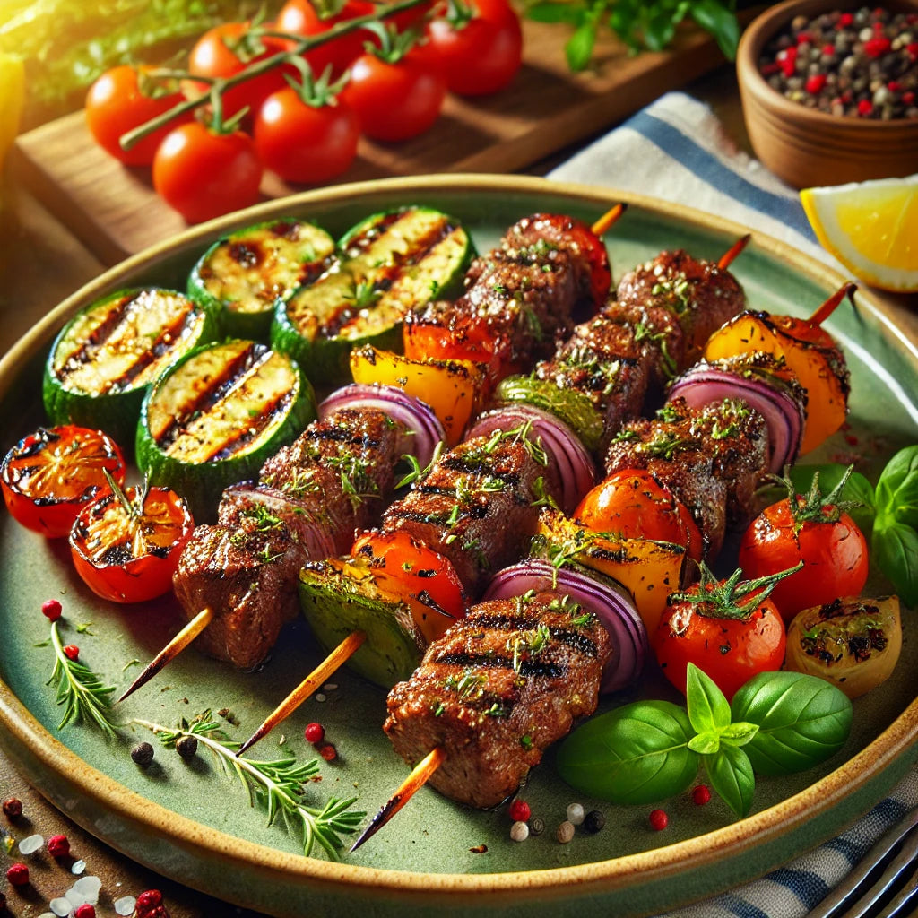 Perfect for Summer: Grilled Bison Beef Skewers with Herb Marinade