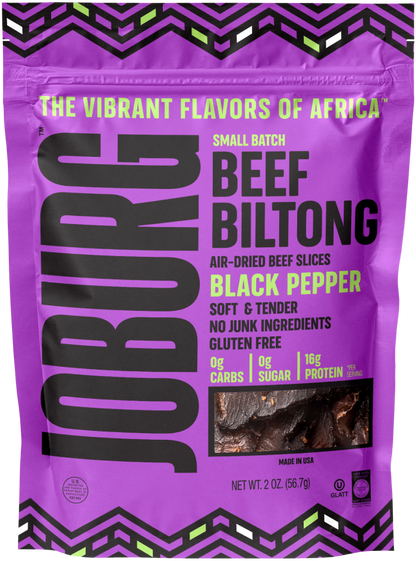 Black Pepper Beef Biltong Steak Slices - 12 Pack