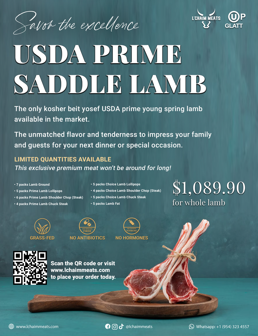 Kosher Lamb Grass Fed Whole Lamb For Sale L'Chaim Meats lchaimmeats