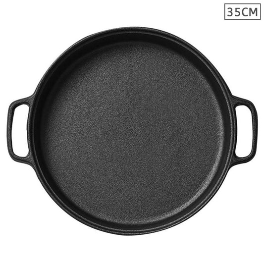 L'Chaim Meats Cast Iron 35cm Frying Pan Skillet Coating Steak Sizzle Platter