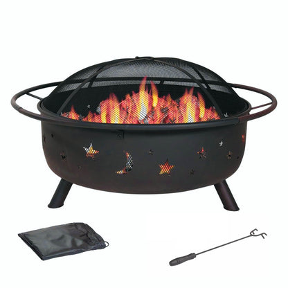 Fire Pit with Charcoal Grill and Spark