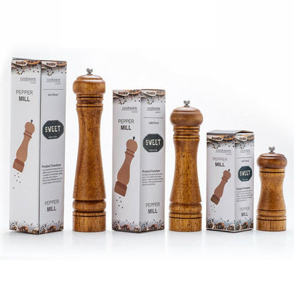 Handheld Adjustable Solid Wood Pepper Grinder