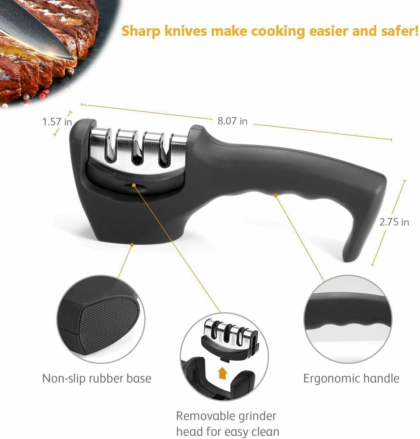 Dropship KNIFE SHARPENER Ceramic Tungsten Kitchen Knives Blade Sharpening  System Tool USA XH to Sell Online at a Lower Price