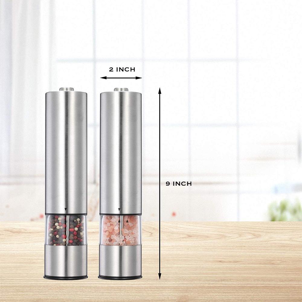 Pepper Mill Stainless Steel Automatic Salt Pepper Grinder Size