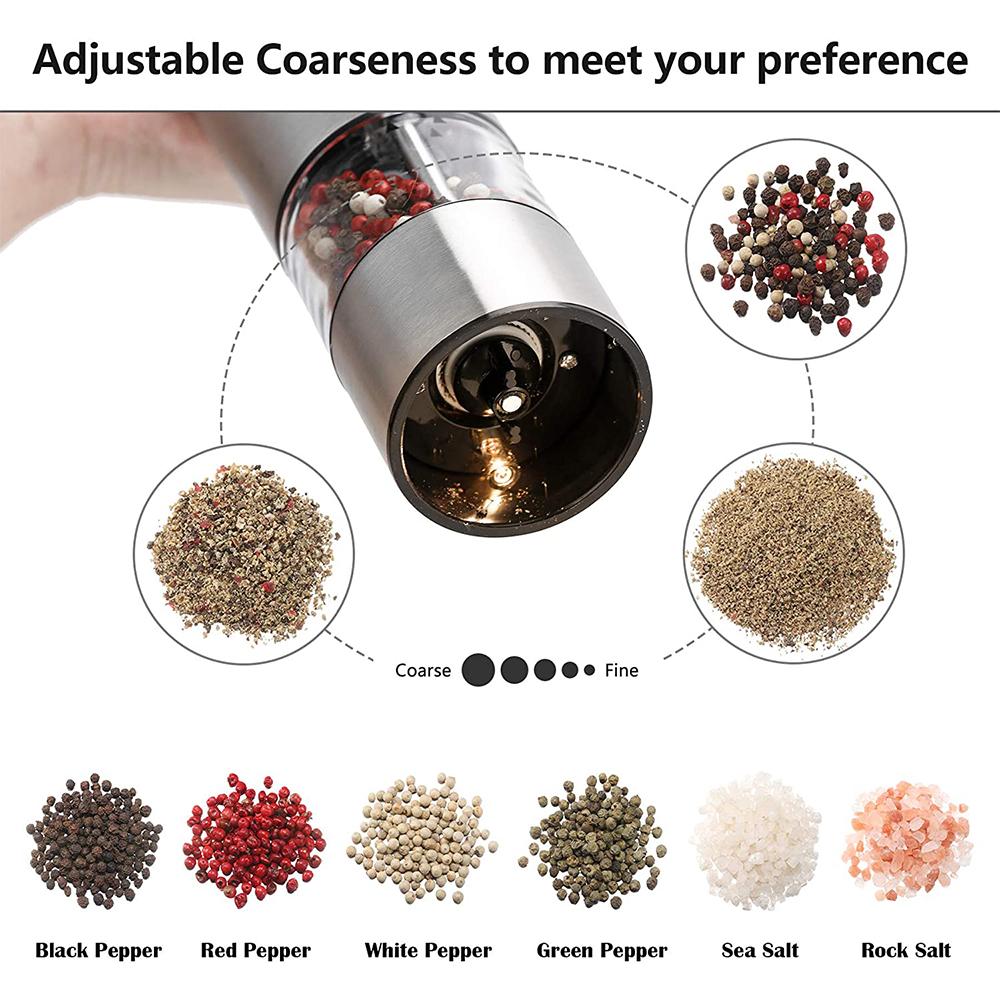 Pepper Mill Stainless Steel Automatic Salt Pepper Grinder