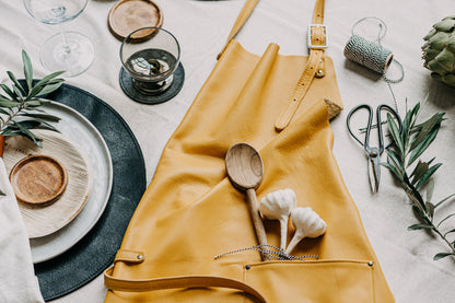 L'Chaim Leather Cooking Apron "The Identity"