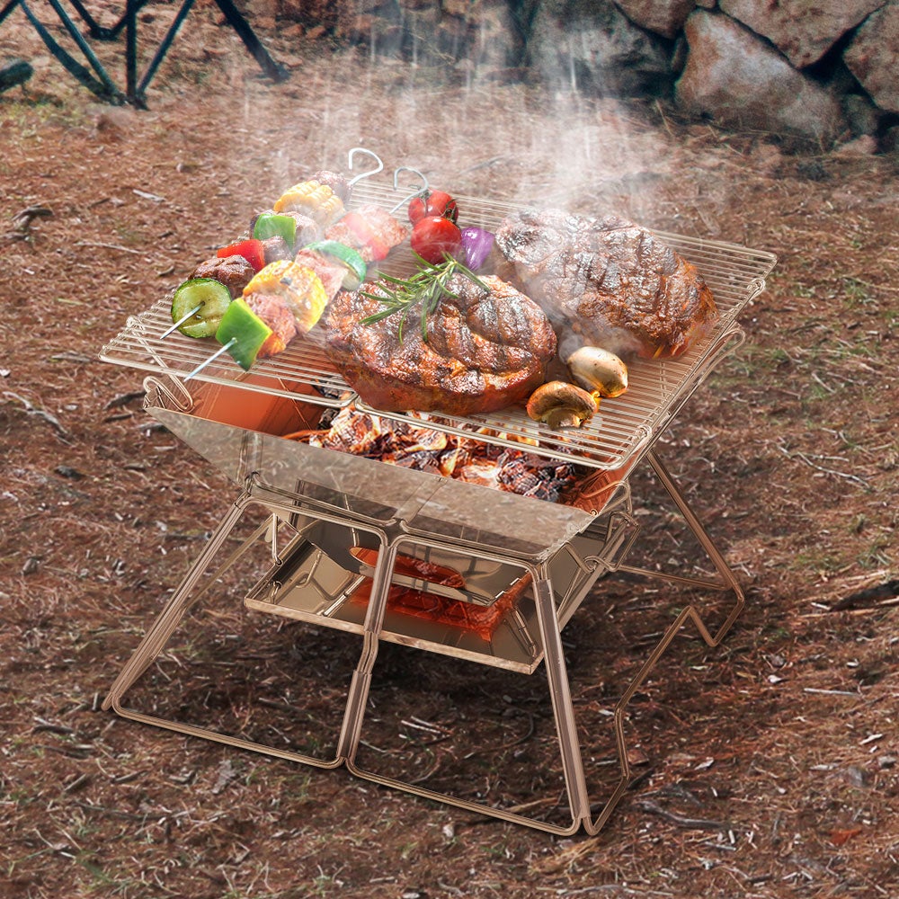 Portable bbq hotsell fire pit