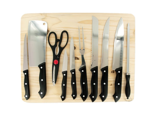 Chef Knife Set With Wooden Cutting Board