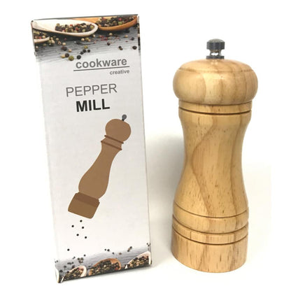 Oak Wood Pepper or Salt Mill Grinder Ceramic Adjustable Large Small