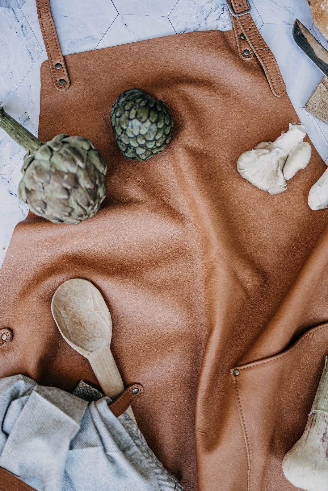 L'Chaim Leather Cooking Apron "The Identity"