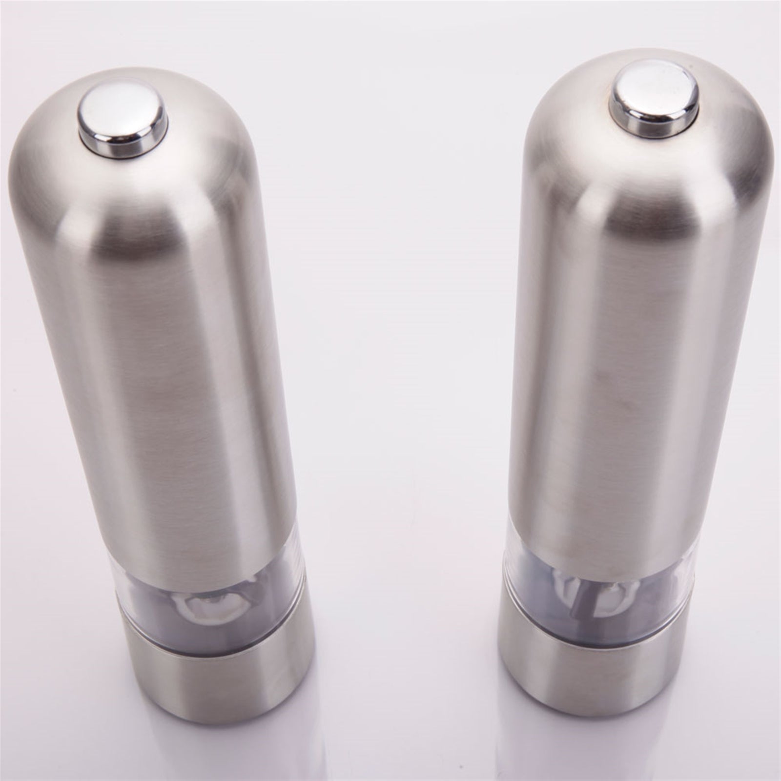 L'Chaim Meats 2pcs Stainless Steel Electric Automatic Pepper Mills
